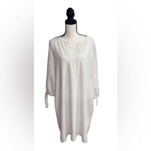 Nina Leonard- White 3/4 sleeve dress